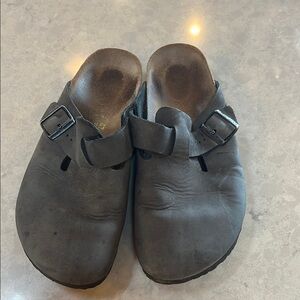 Birkenstock Grey Leather Clogs 47